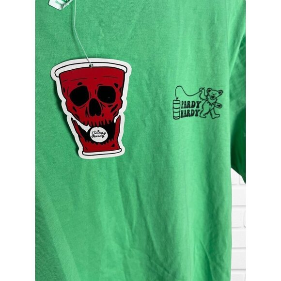 Softshirts Size M Dancing Bears Graphic Tee Green Party Hardy Grateful Dead New - Picture 4 of 5